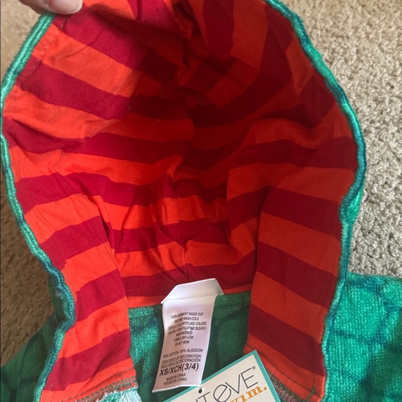 NEW Saint Eve swim cover up robe gecko lizard boys beach belted green XS 3/4 - Picture 5 of 6